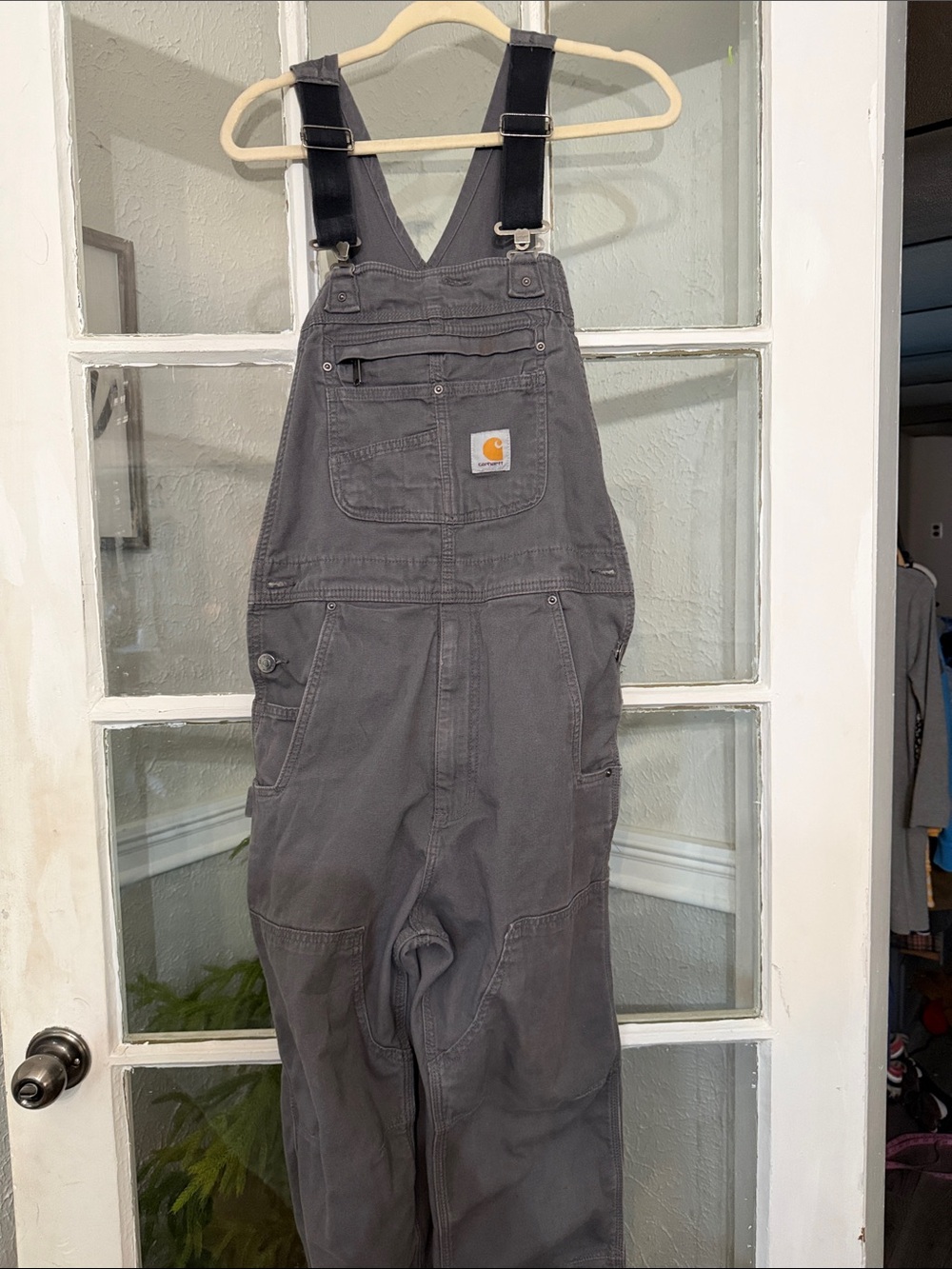 Carhartt Men's Gray Cargo Bib Overalls 30x30
